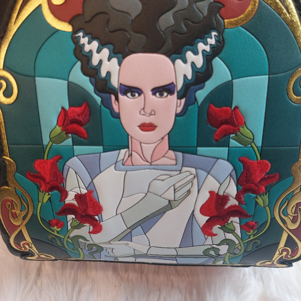 Universal Monsters The Bride Of Frankenstein Stained Glass Loungefly NWT - Picture 3 of 10